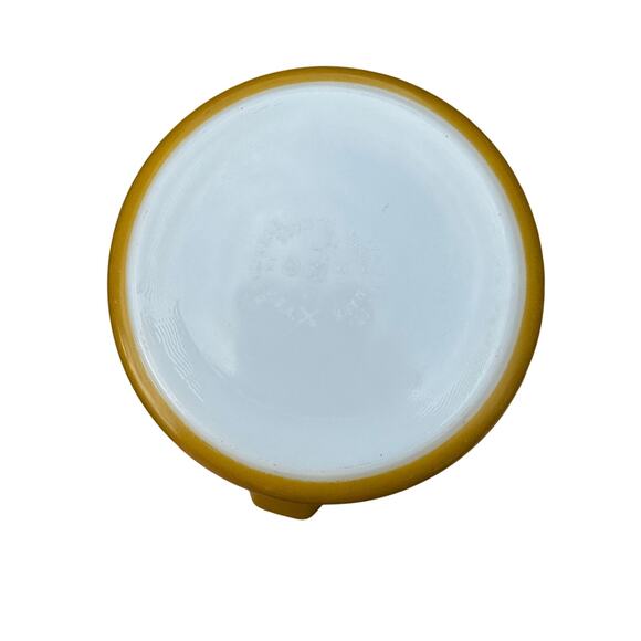 Pyrex Mustard Autumn Floral / RARE Vintage Promo Pyrex 474  Square Round Flowers - Picture 3 of 4